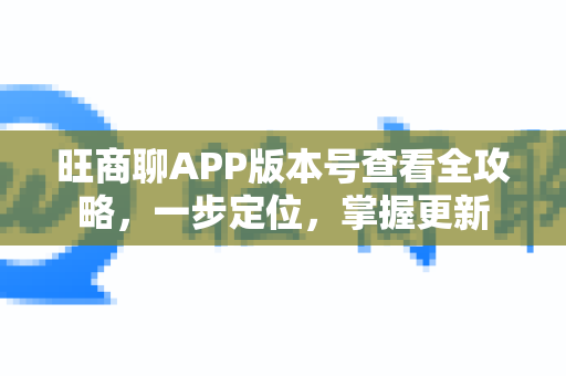 旺商聊APP版本号查看全攻略，一步定位，掌握更新