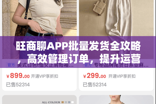 旺商聊APP批量发货全攻略,高效管理订单,提升运营效率-第1张图片-旺商聊手机版 旺商聊APP批量发货全攻略,高效管理订单,提升运营效率-第1张图片-旺商聊手机版